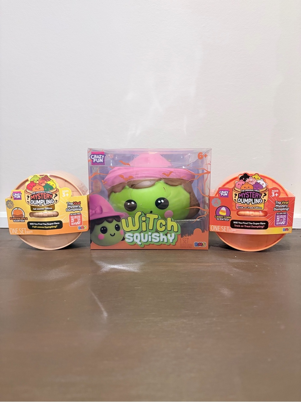 Crazy Fun RMS Halloween Squishy Witch Candy Corn Pumpkin Spice Set of 3